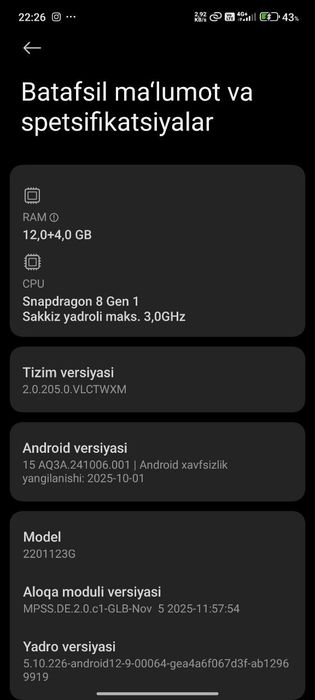 Xiaomi mi 12 sotiladi
