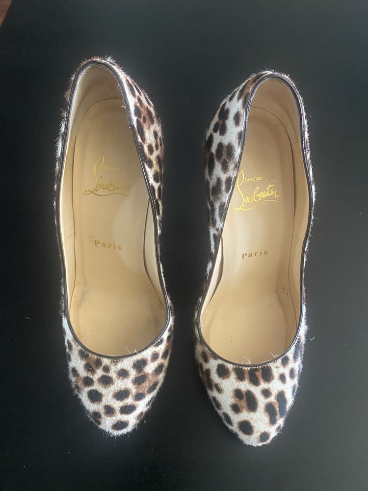 Обувки от естествена кожа с косъм Christian Louboutin