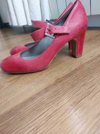 Червени кожени обувки ECCO 39 номер