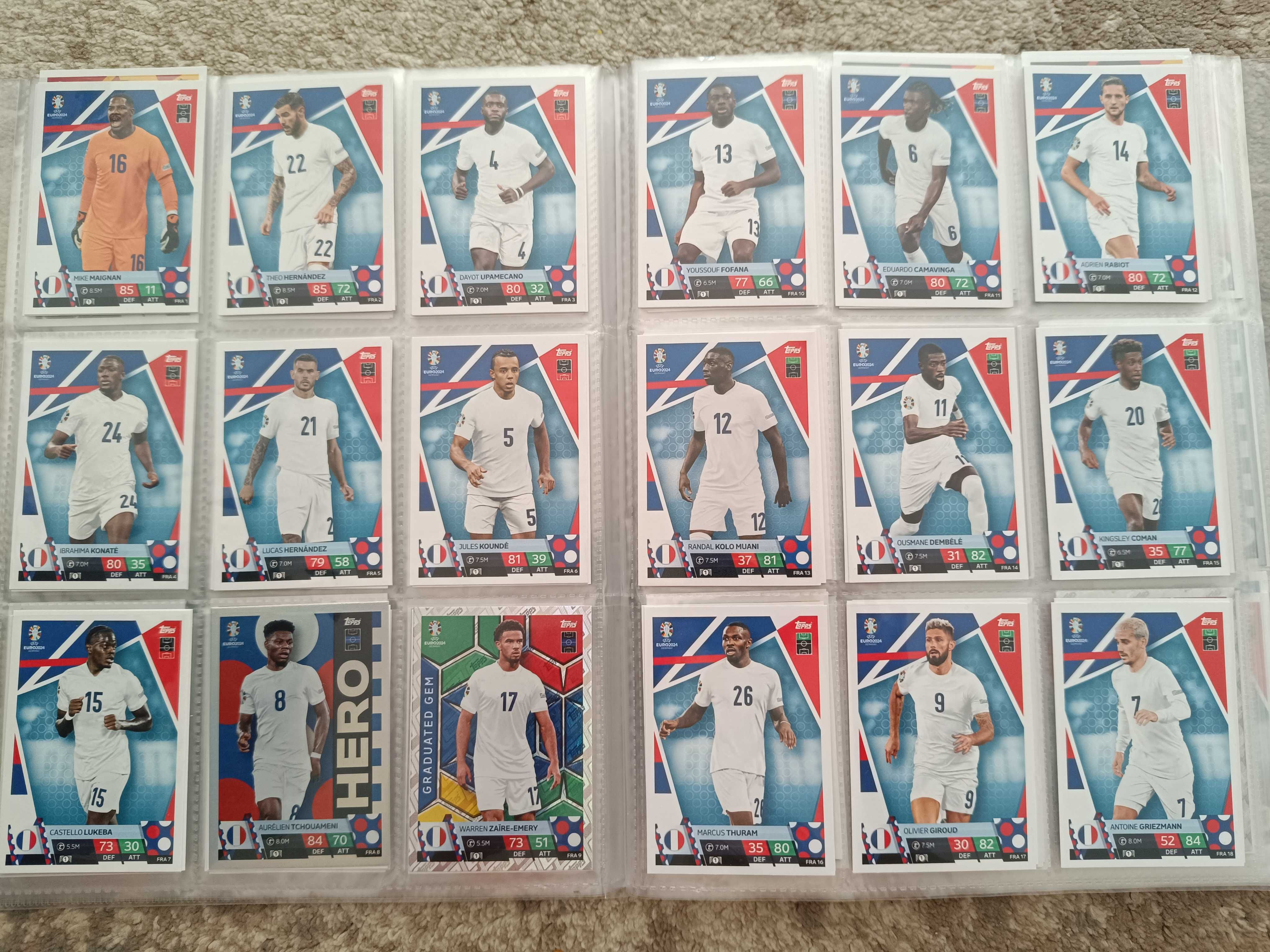Vand album cu colectia de carduri de baza completa Topps Euro 2024