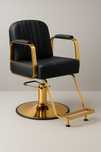 Scaun coafor negru auriu Lux