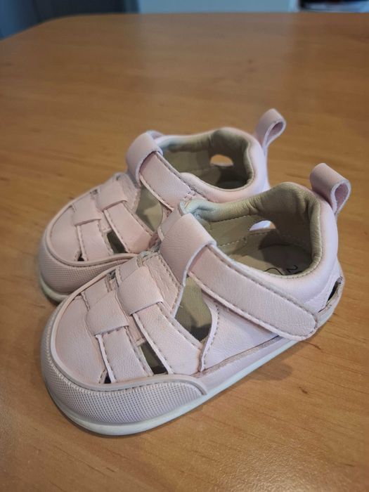 Бебешки боси сандали Колев и Колев в цвят ягодово сорбе / Barefoot