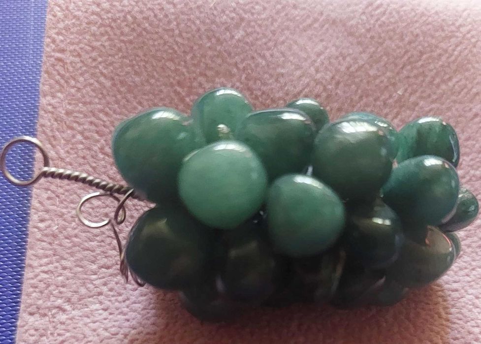 Pandativ vintage cu calcedonie verde