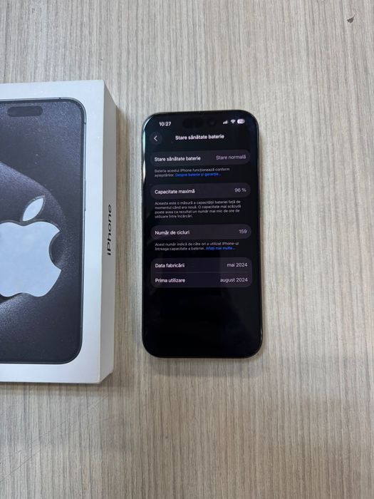 iPhone 15 Pro , 128GB, 96% Baterie 159 cicluri