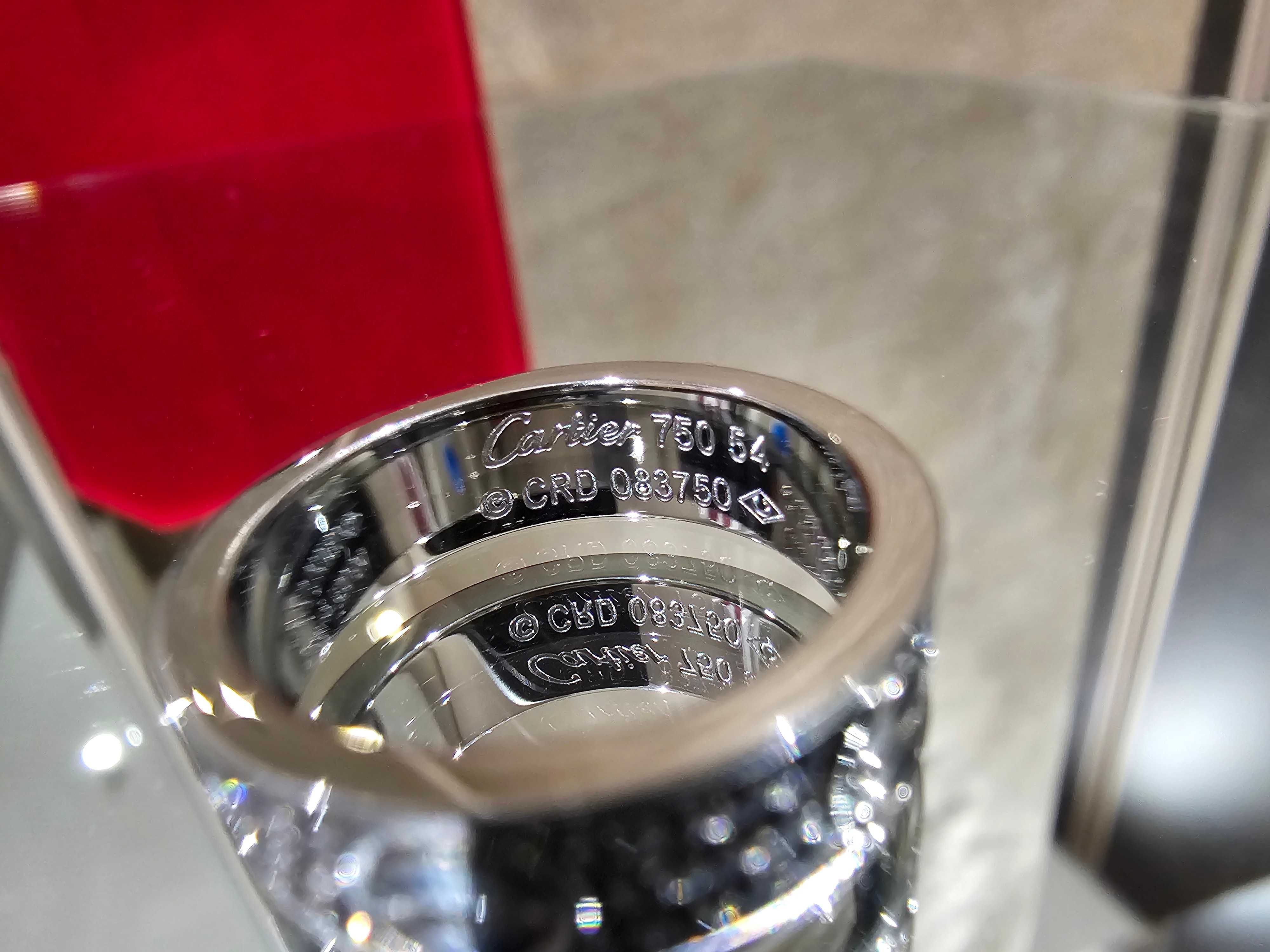 CARTIER Love Band White Gold Classic Model Paved Diamonds Пръстен