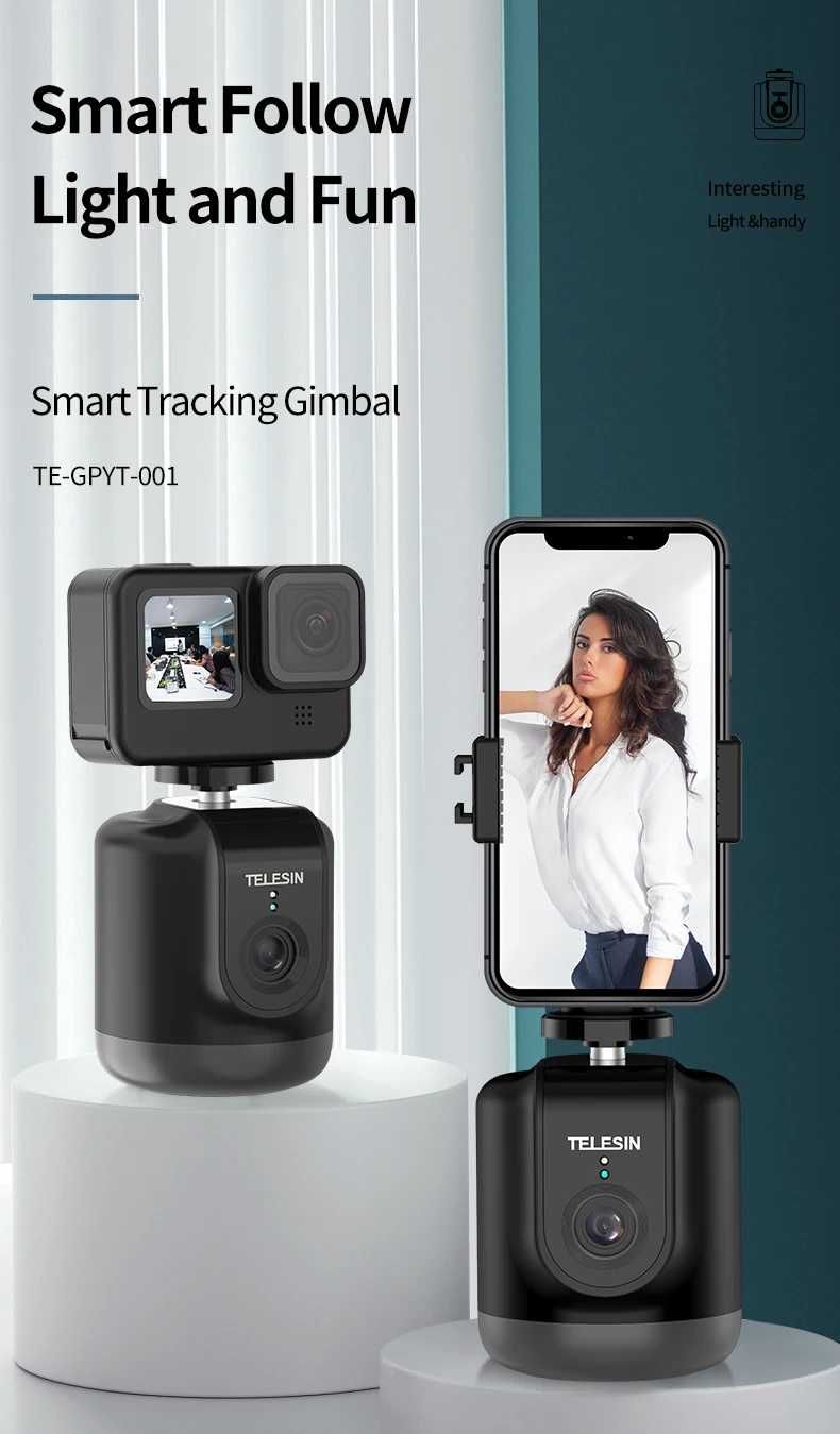 TELESIN Smart Shooting Gimbal Selfie 360° Auto Object Tracking