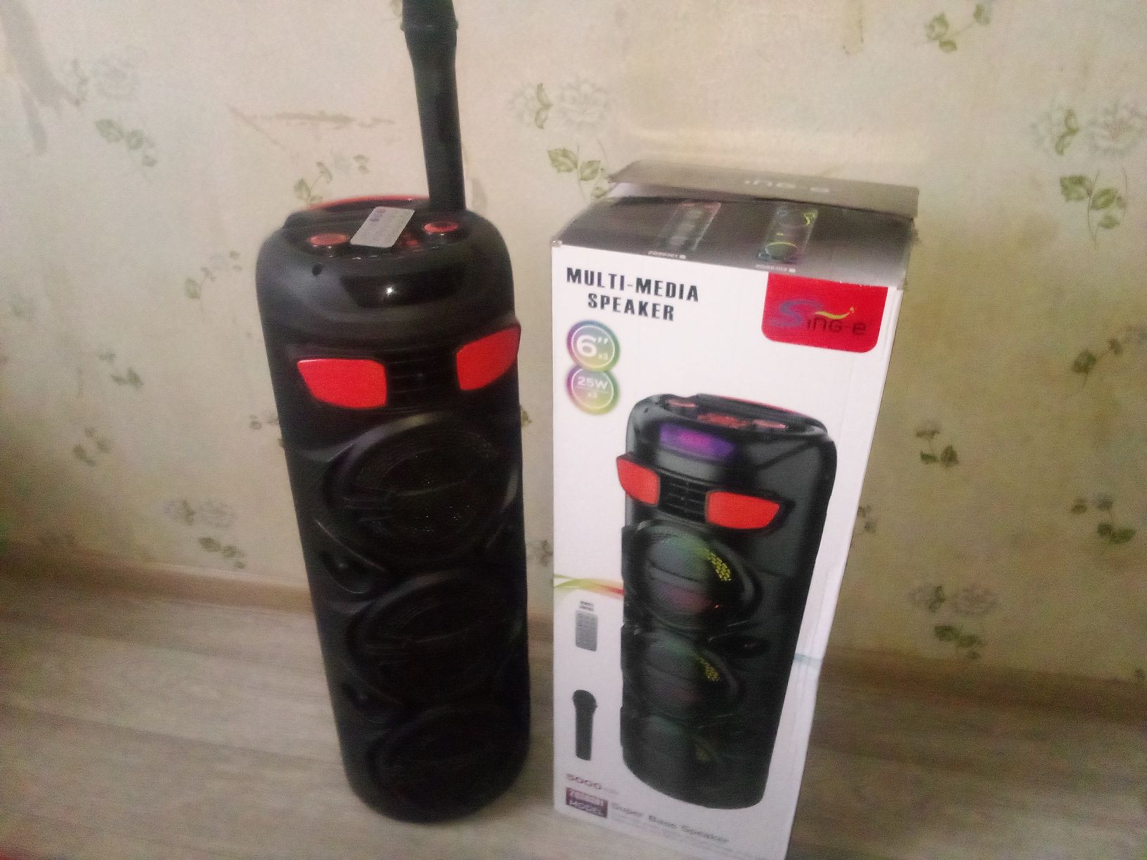 Портативная колонка SING-e 6" 25W с микрофоном