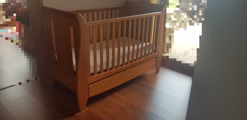 Patut evolutiv 3 în 1 lemn masiv Lucas Oak Tutti Bambini+ Saltea cocos