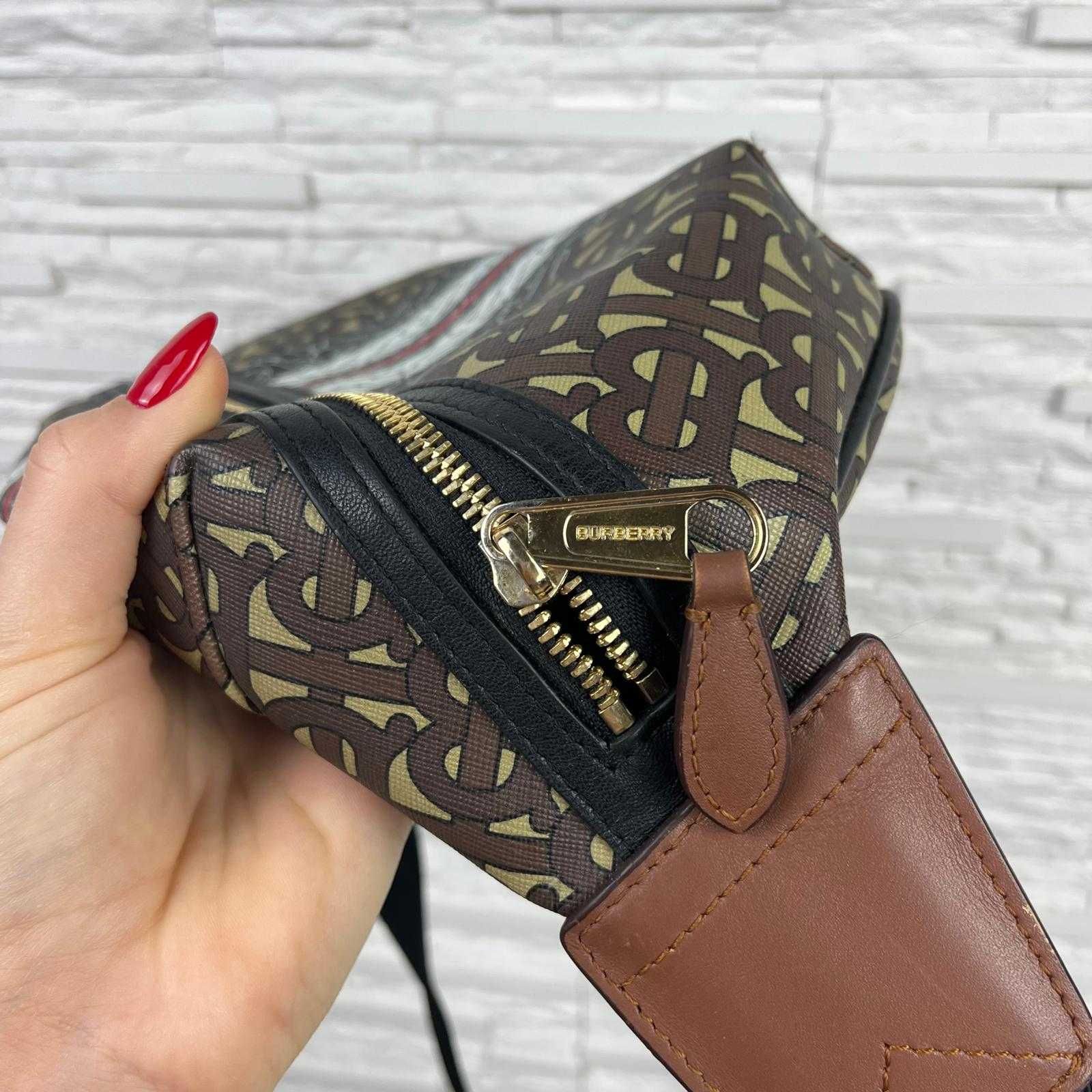 Burberry Monogram Stripe Leather Body Bag