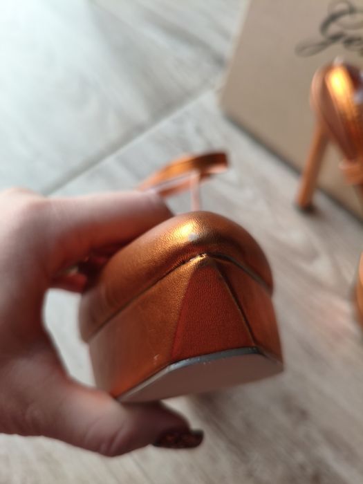 GENSHUO Sandale cu platformă și toc înalt pentru femei, mărimea 39 EU