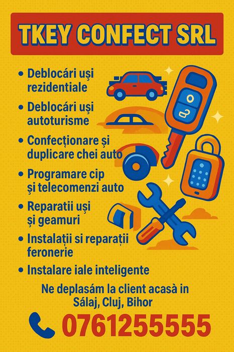 Programare / Multiplicare chei auto cu cip si telecomanda Service chei