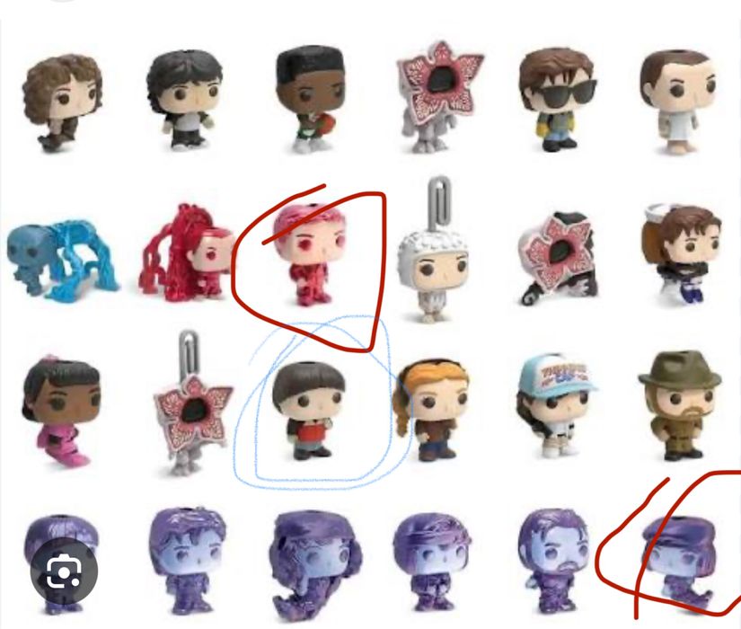 Продавам stranger things фигурки, оградените в червено са за продан