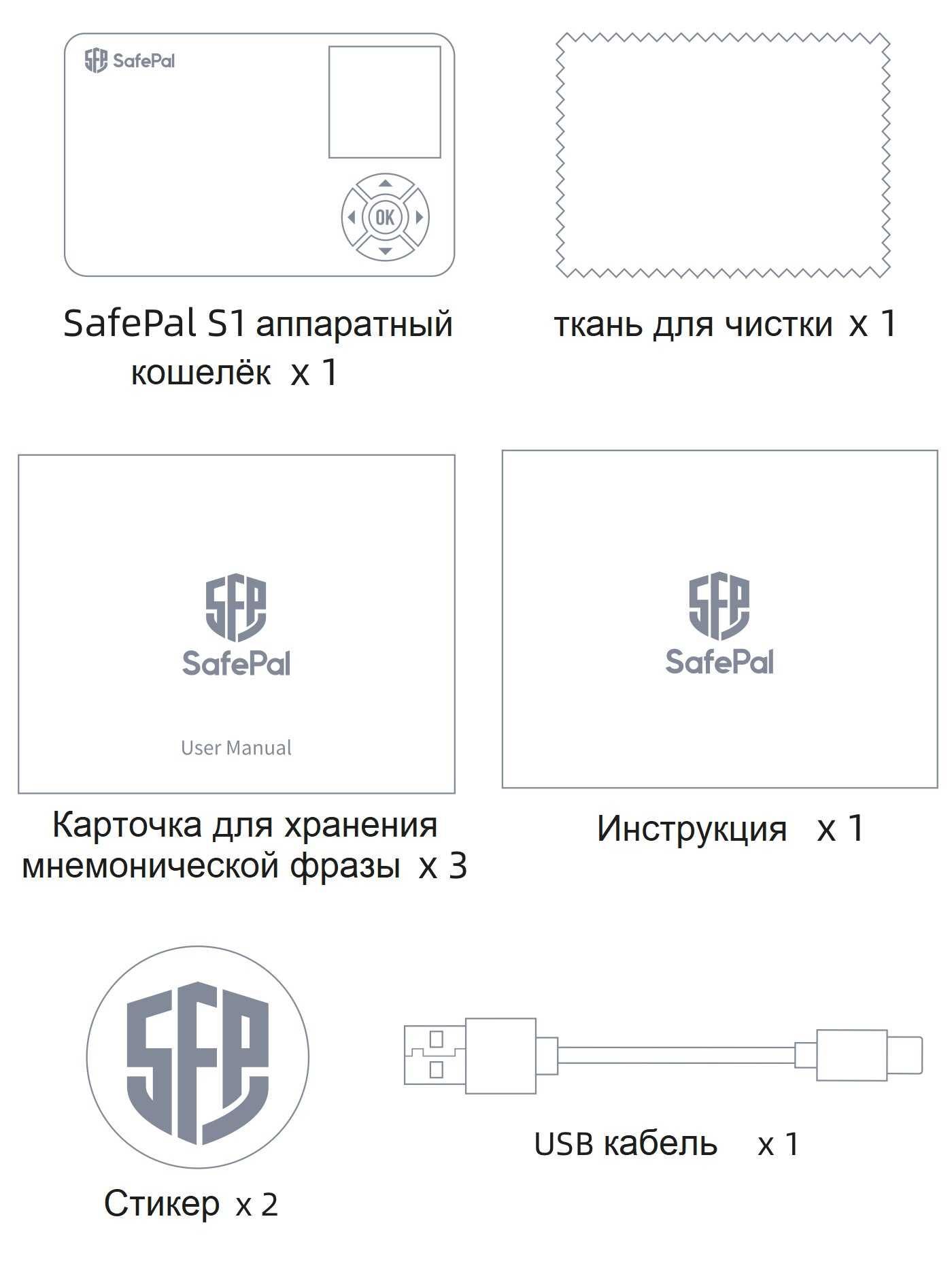 Safepal крипто-кошелек Ledger Nano s Trezor крипто кошелек