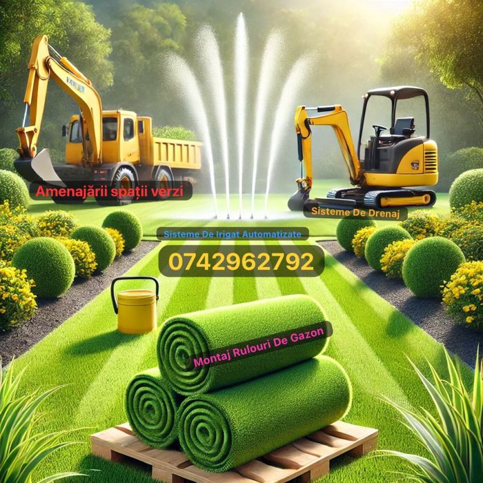 Amenajari spati verzi , rulouri de gazon , drenaje .