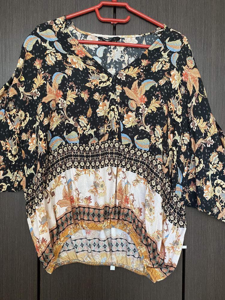 Bluza casual lejera Desigual, vascoza 100%, marimea L.