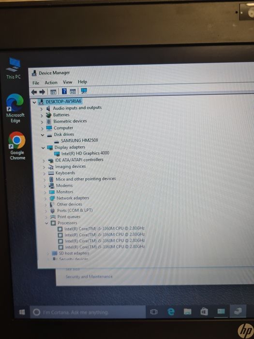 Laptop Hp Elitebook i5 4gb hdd 250gb 12,5"led hd