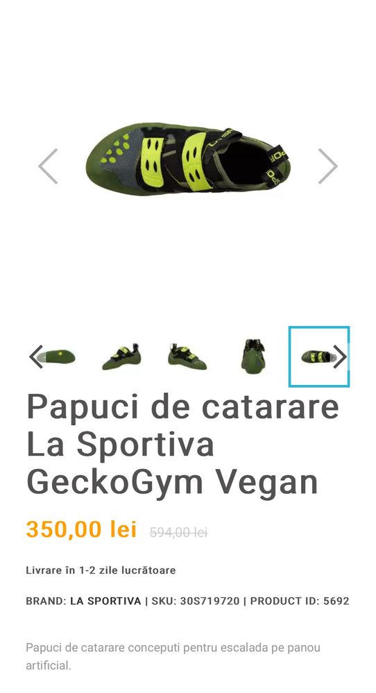Espadrile escalada La Sportiva GeckoGym Vegan