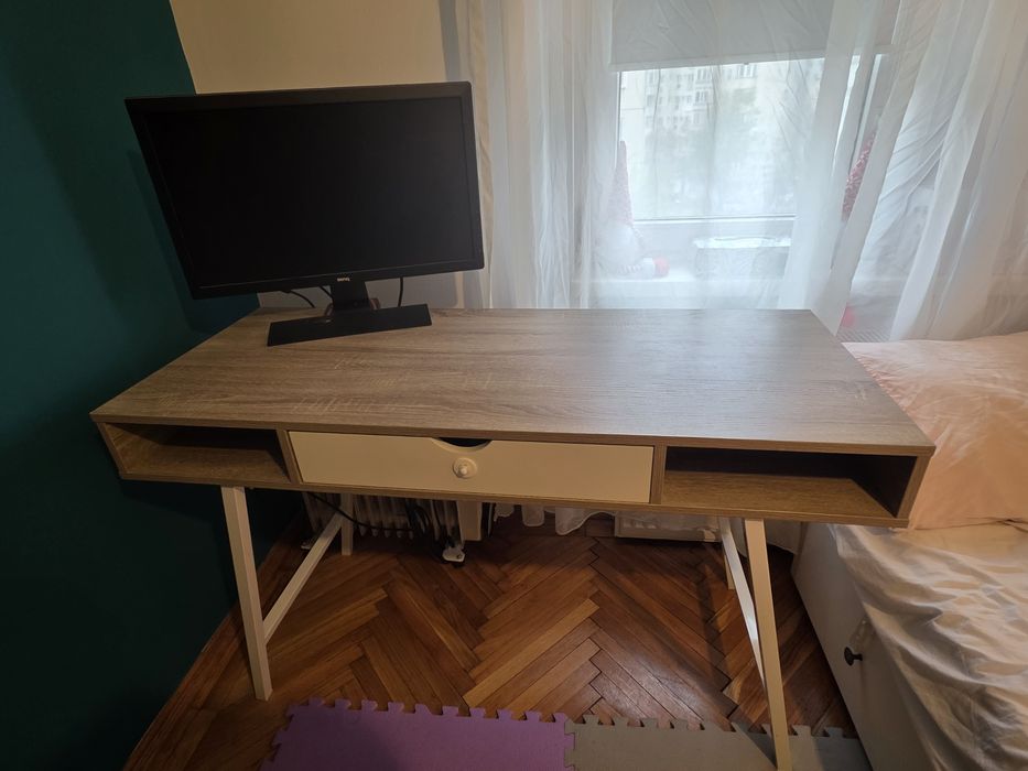 Birou ABBETVED 48x120 stejar deschis/alb