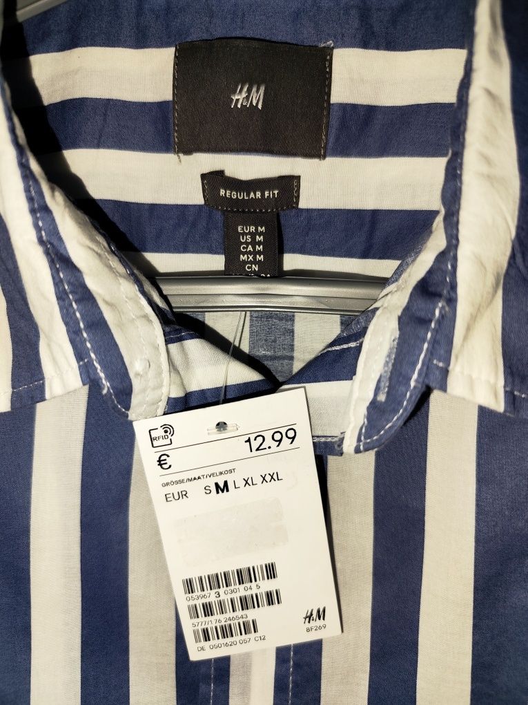Cămașă cu mâneci scurte in dungi H&M mărimea M nouă