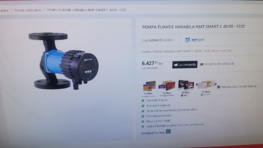 Pompa turație variabila NMT SMART C40/80-F220