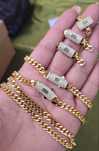 Set de damă din oțel inoxidabil placat cu aur de 14 k