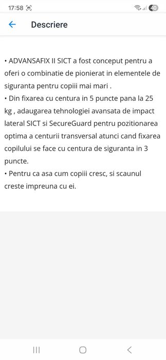 Scaun auto Britax Romer Advansafix II SICT Green Marble, 9 - 36kg