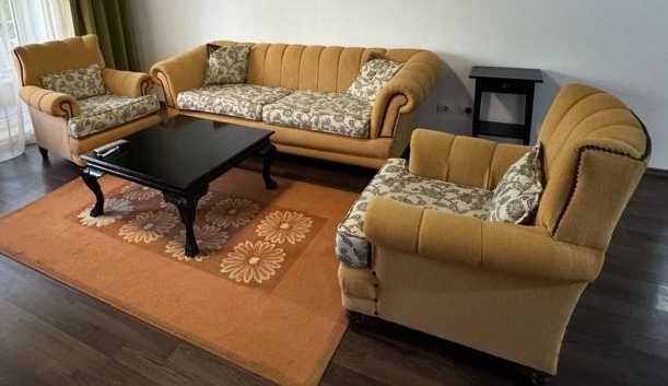 Set Canapea cu 2 Fotolii pentru living; Canapea fixa confortabila