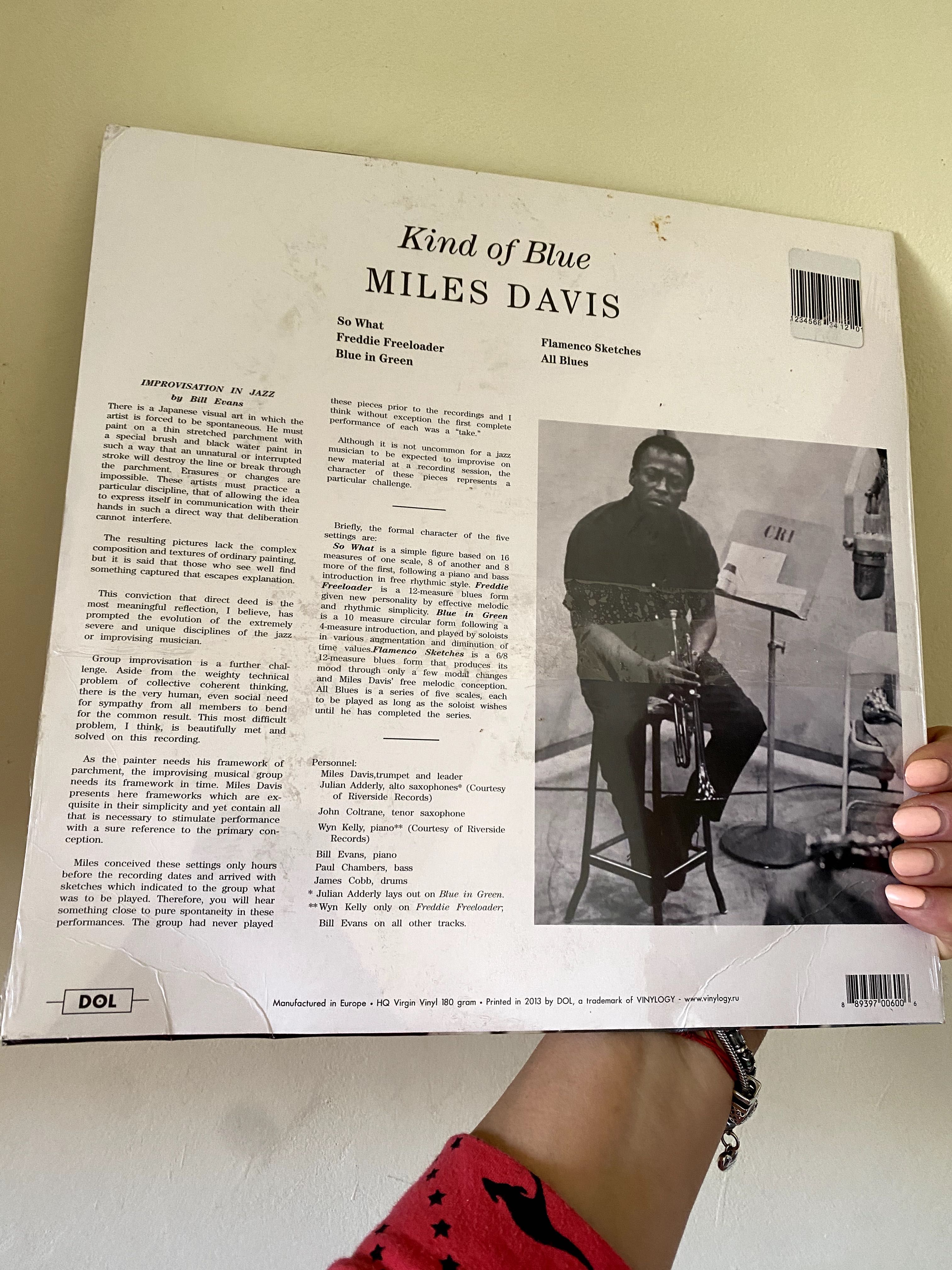 Miles Davis Kind of Blue, Blue Vinyl LP, плоча инструментал на тромпет
