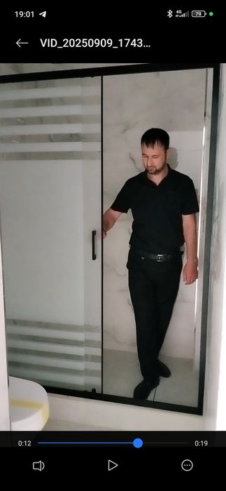 Душевая кабина . установка.0.6 ...1 .см толщина . стекла.прозрачная ,