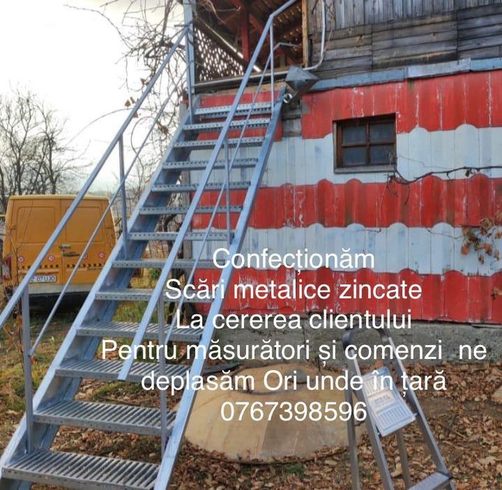 Scara metalica zincata exterioara pt  casa , beci și incendiu ISU