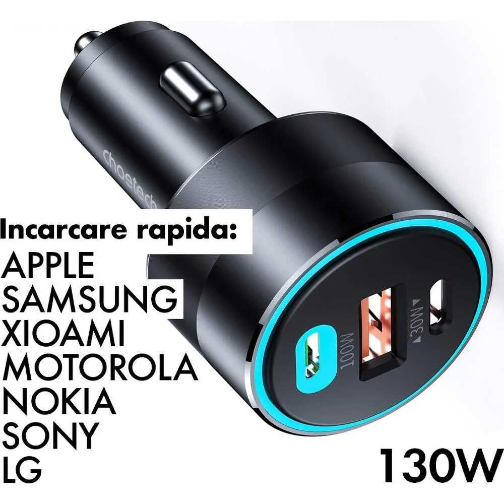 Incarcator Priza Auto fast PD QC Super Charge MacBook iPad Galaxy Tab