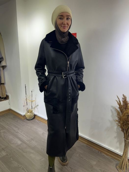 Кожаная дубленка (макси)