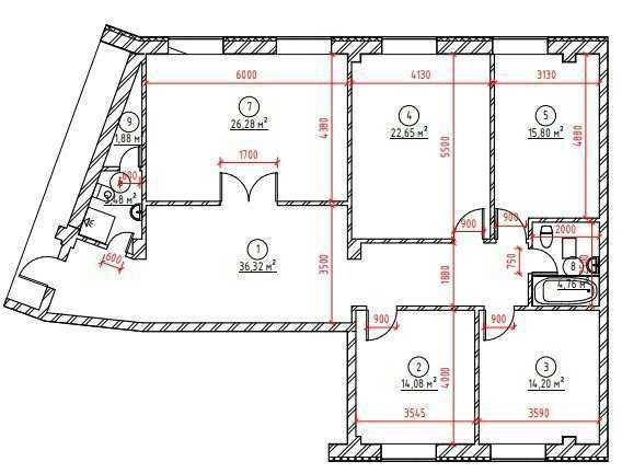 5-комнатная в ЖК «Dream House» (кадастр бор) ID: 2704
