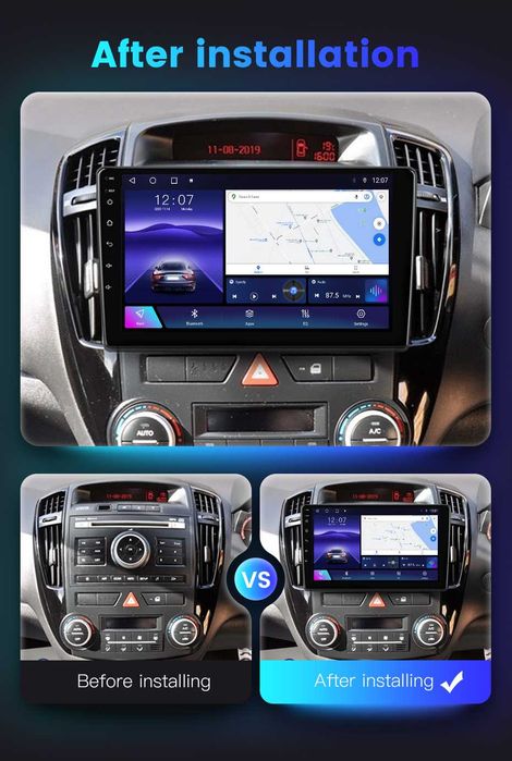 Navigatie Android 14 Kia Ceed 2006-2012 1/8 Gb Waze CarPlay +CAMERA