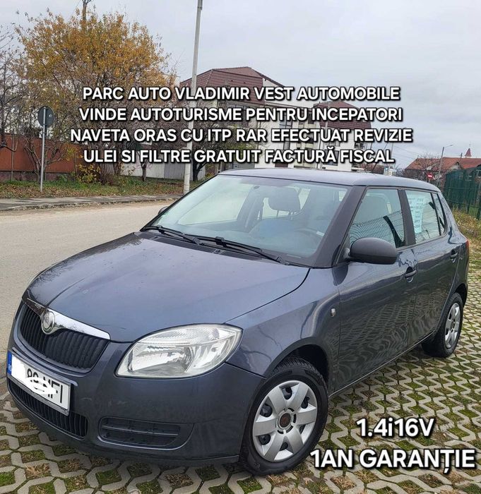 SKODA FABIA 1.4.16v 86 cp 2009 consum 5% factura fiscal GARANTIE 1 AN