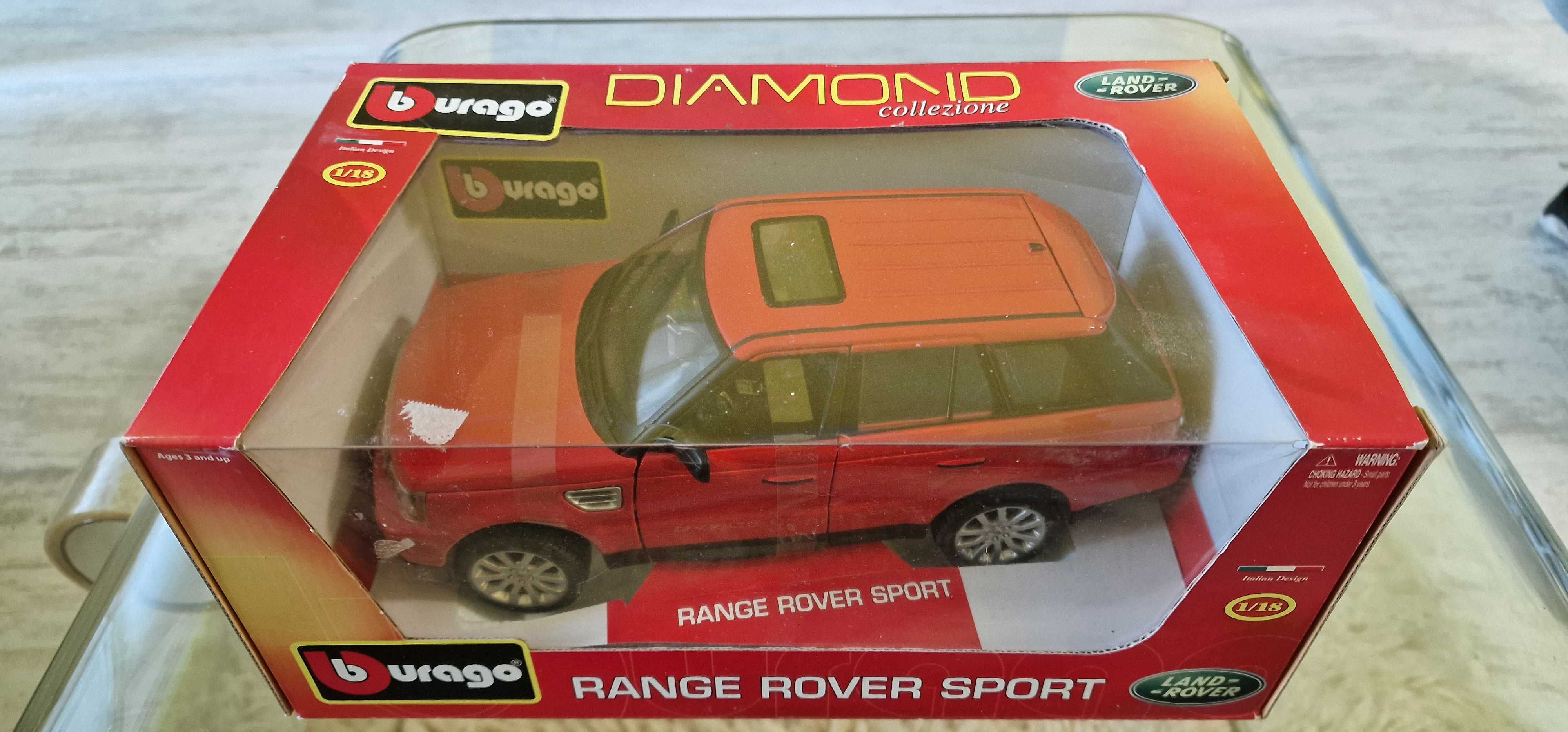 Количка Метална Range Rover Sport 1:18 Burago чисто нова в кутия