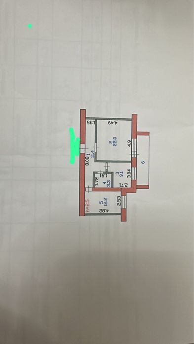 2 ком S 64 кв.м  жас оркен кир.дом 2023 г.п  не угловая