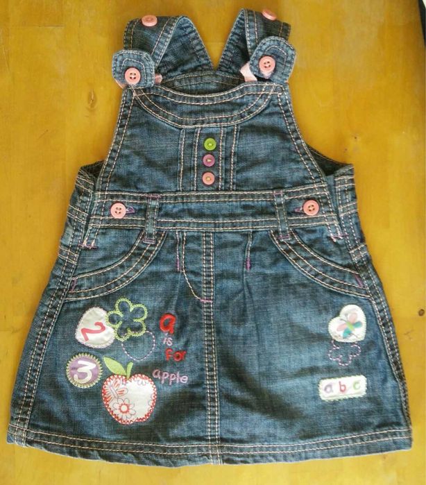 Лот бебешки дънкови дрехи за момиче, 2-3 месеца