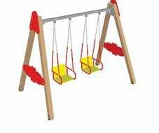 Детские двойные качели со спинкой