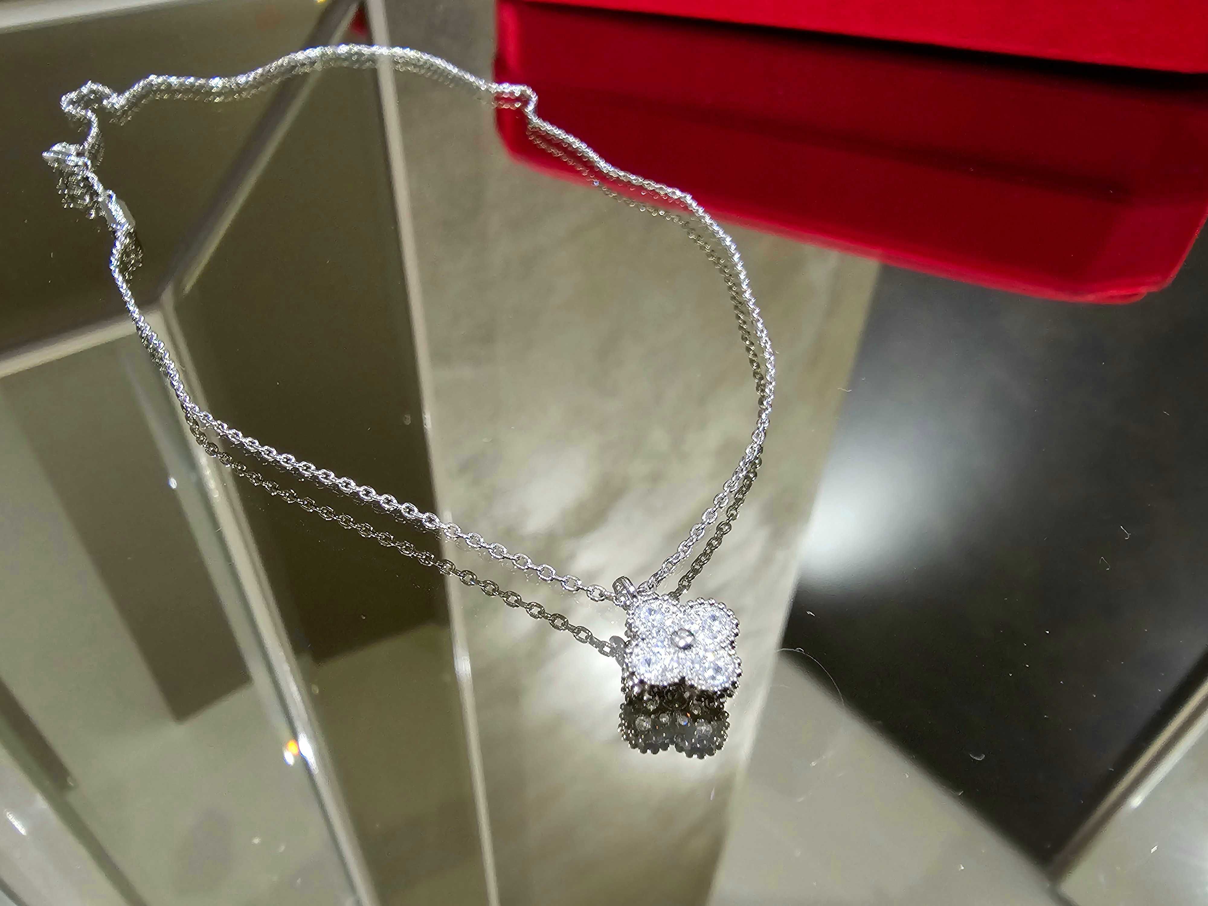 Van Cleef & Arpels VCA Silver Diamond Sweet Alhambra Дамско Колие