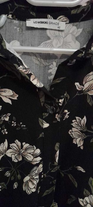 Rochie tip camasa cu maneca scurta si imprimeu floral LC WAIKIKI