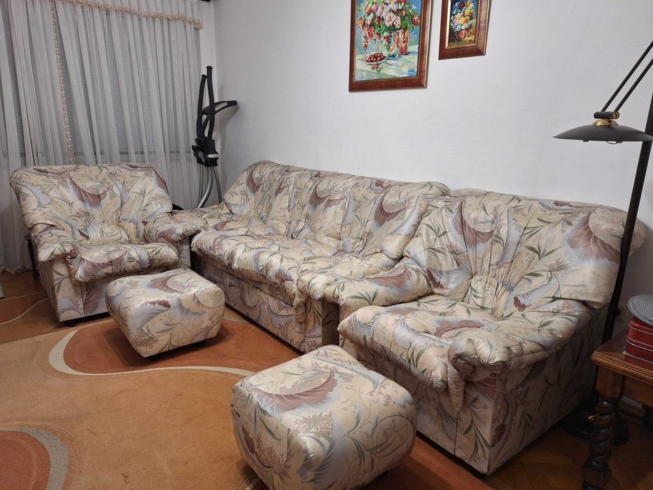 Холова гарнитура диван 3-ка с 2 фотьойла и 1 табуретка