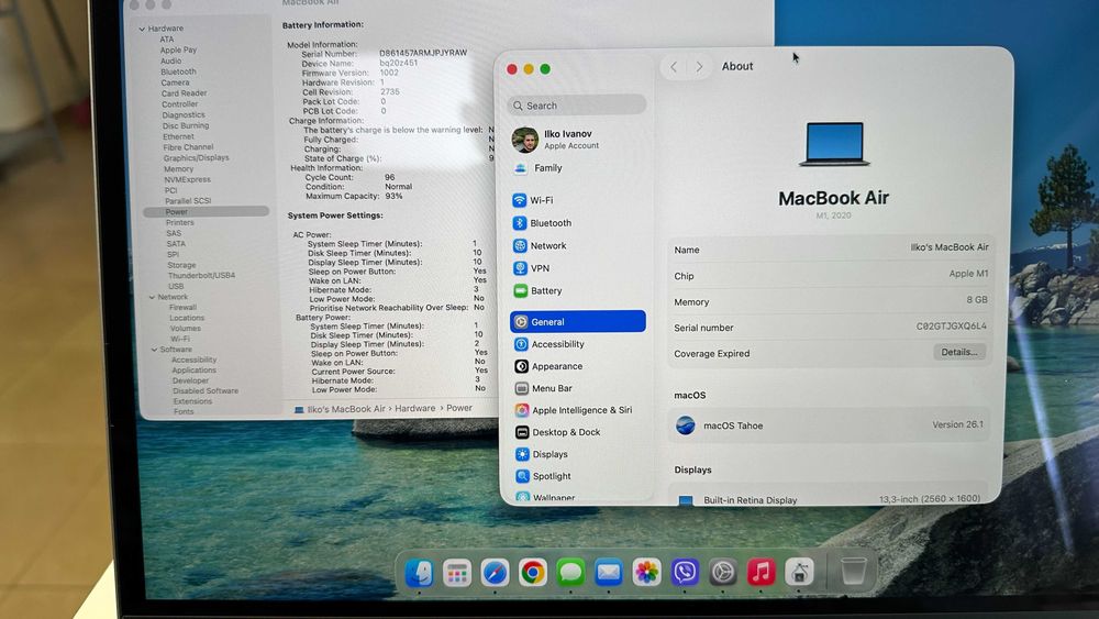 Продавам Apple MacBook Air 2020 M1 8GB RAM 256GB SSD