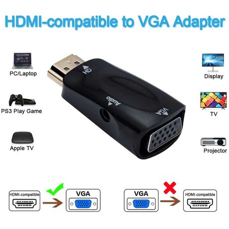 Адаптер HDMI/m към VGA/f, HD 1080P с аудио изход  - Atron