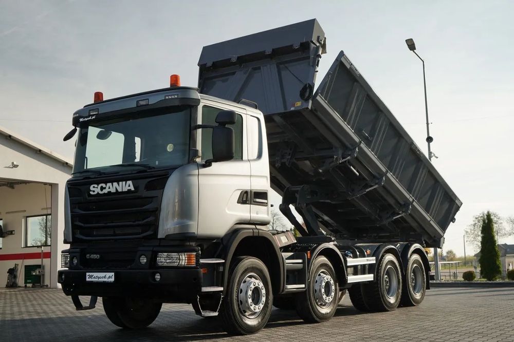 Scania G 450 / 8x4 / BASCULATOR 2 LATERAL / HYDRODOXY / BORDMATIC / MEILLER KIPPER / OPTICRUISE / EURO 6