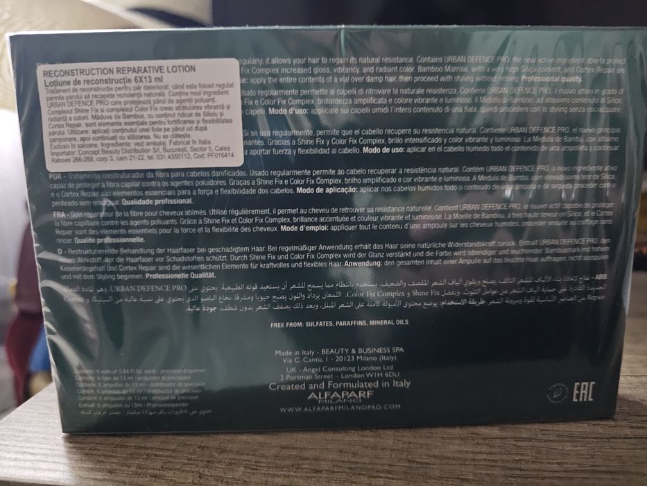 Fiole Alfaparf reconstruction