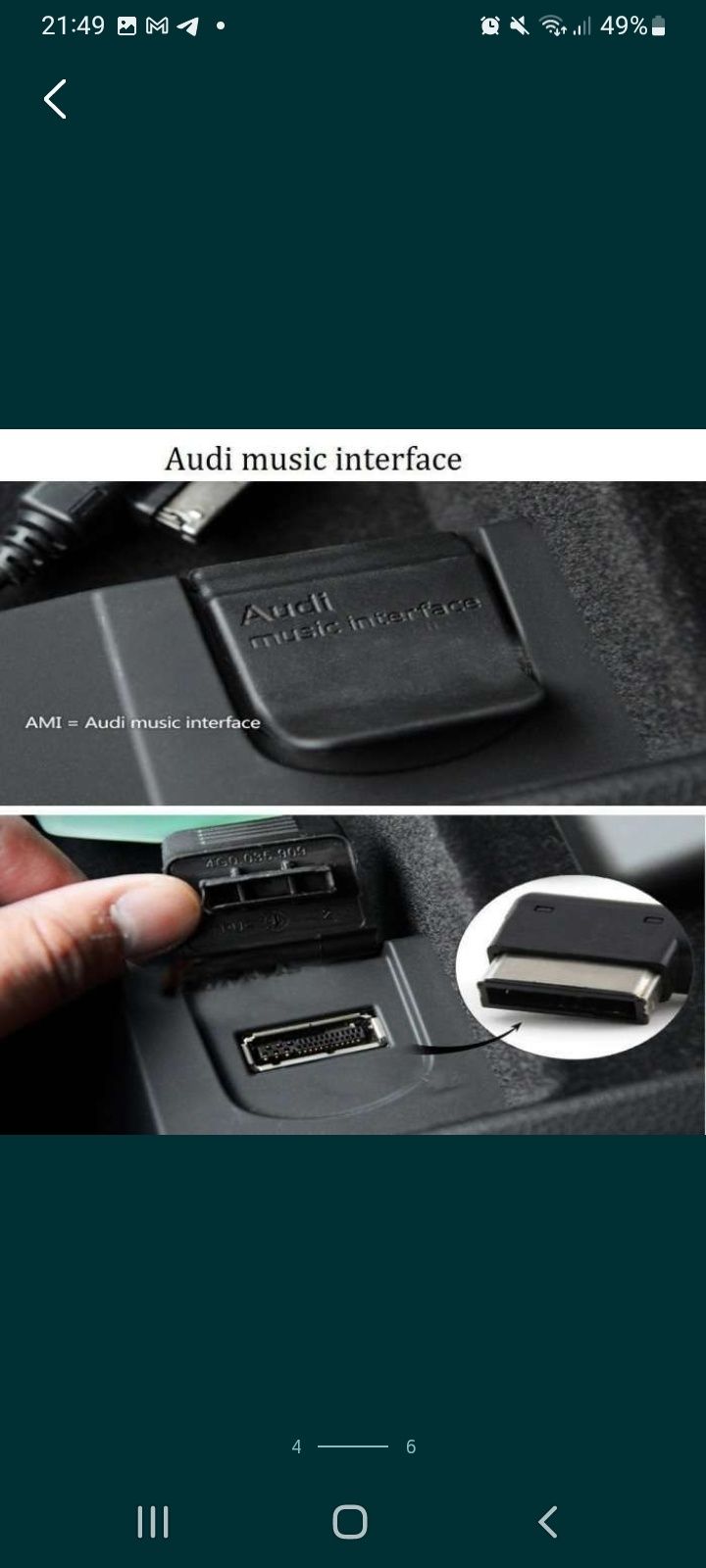 Cablu usb iphone adaptor AMI Audi Volkswagen passat jack mercedes