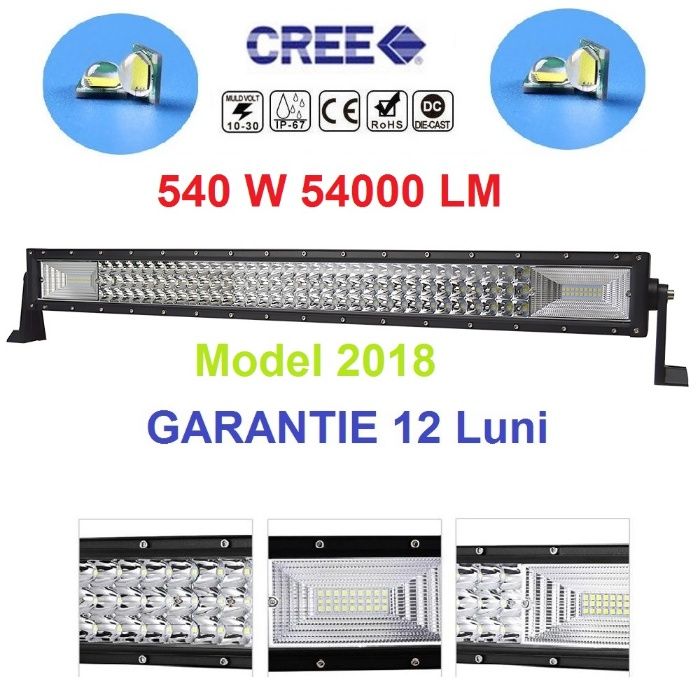 Led Bar 540w Lumina Spot si flood 54000 Lumeni Alimentare 12/24