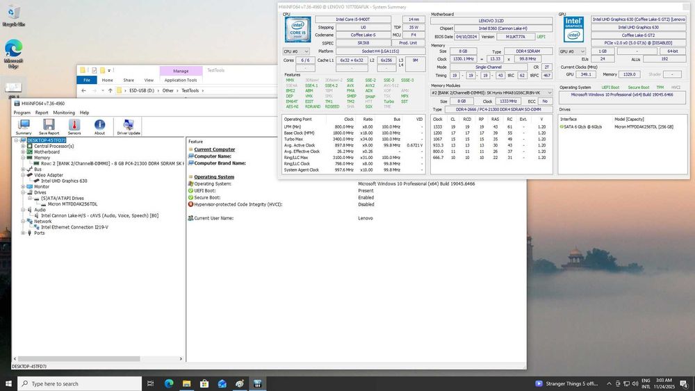 Lenovo ThinkCentre M720q Tiny Desktop i5-9400T/256GB/8GB