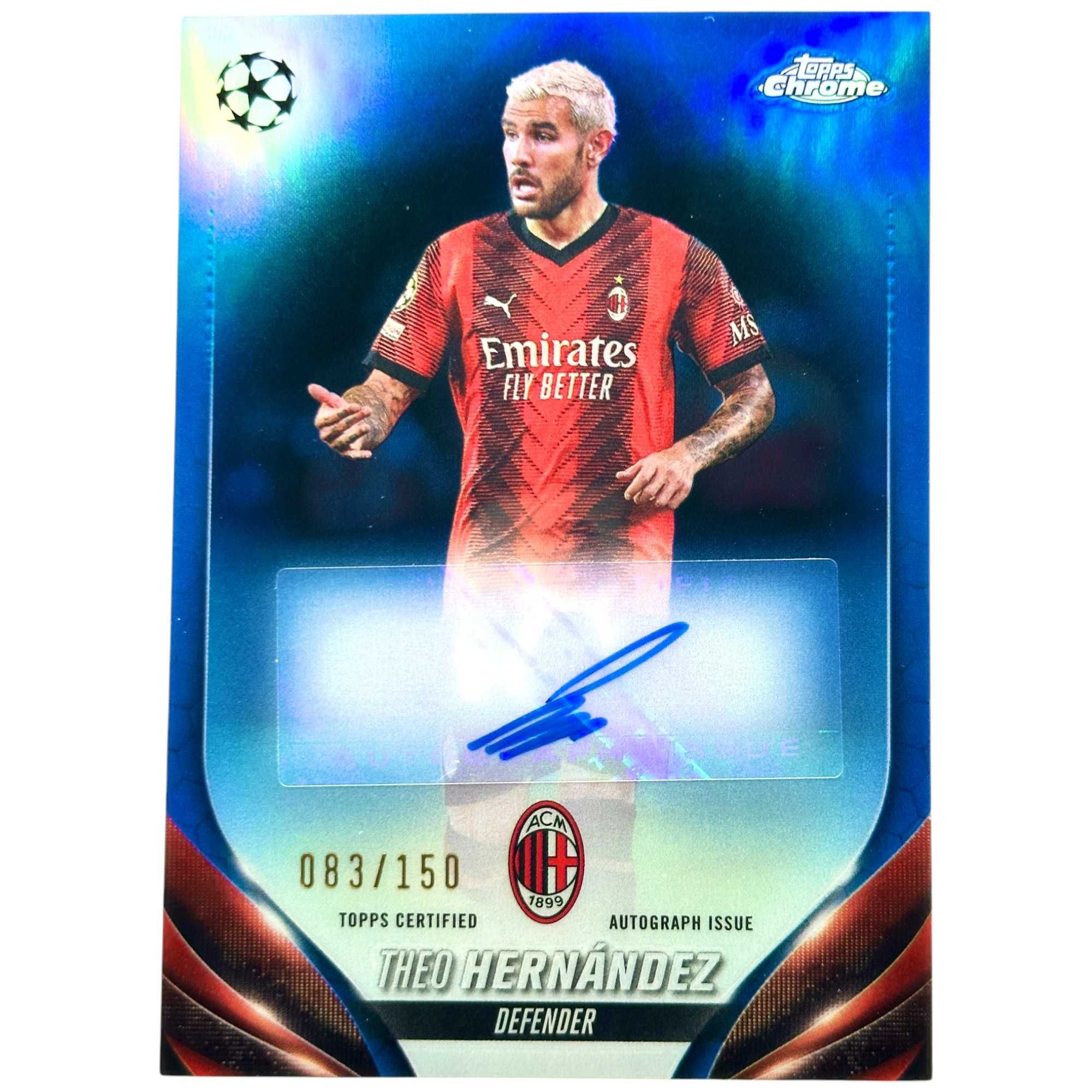 Cartonas de fotbal Theo Hernandez/150 2023 Topps Autograf  AC Milan